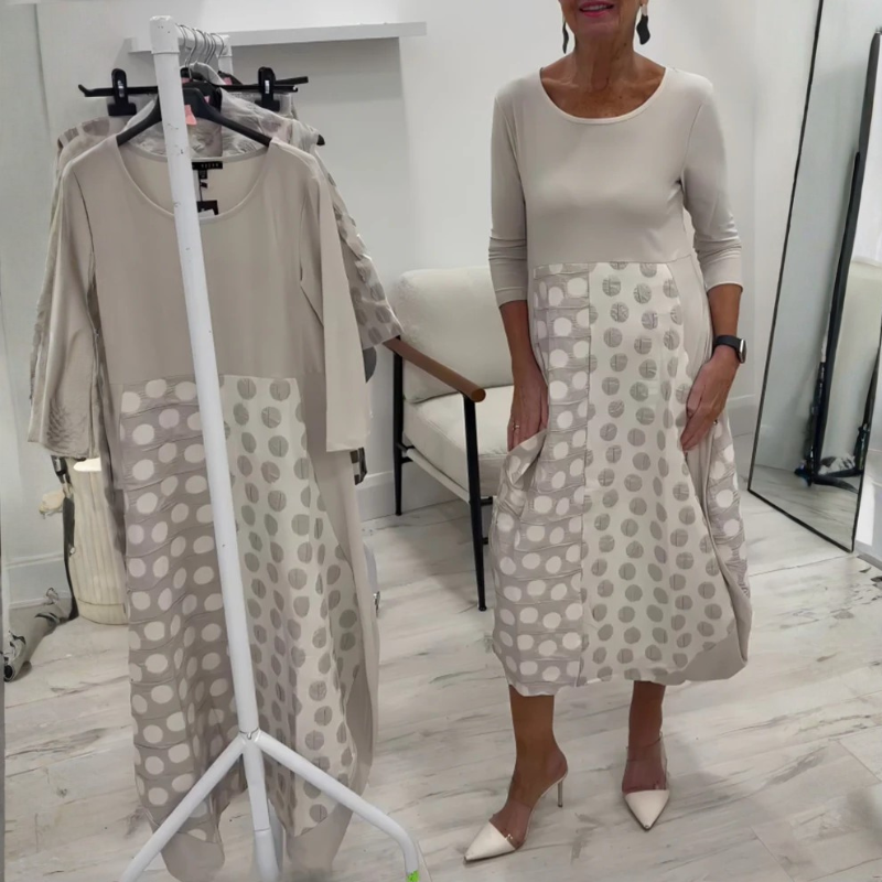 Icone™ PolkadotDress: Toevallig Loszittend  Fit Polkadot Maxi Jurk