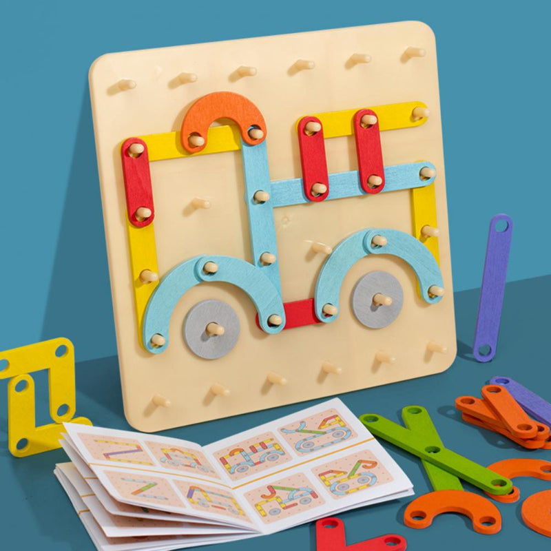 Kletshuts™ PuzzleBoard - Montessori Houten Puzzelbord Set