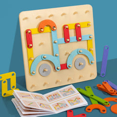Kletshuts™ PuzzleBoard - Montessori Houten Puzzelbord Set