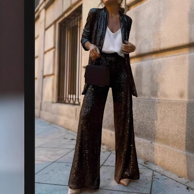 Icone™ ShinySet: Dames Elegante Drie-Delige Sexy Glanzende Set
