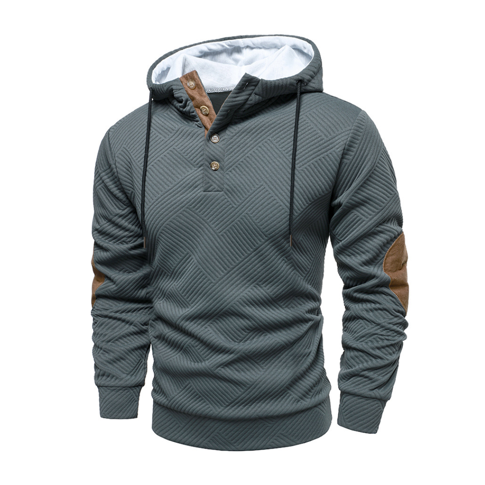 Icone™ VersatileHoodie: Toevallig Helft-Knop Trekkoord Veelzijdig Capuchon
