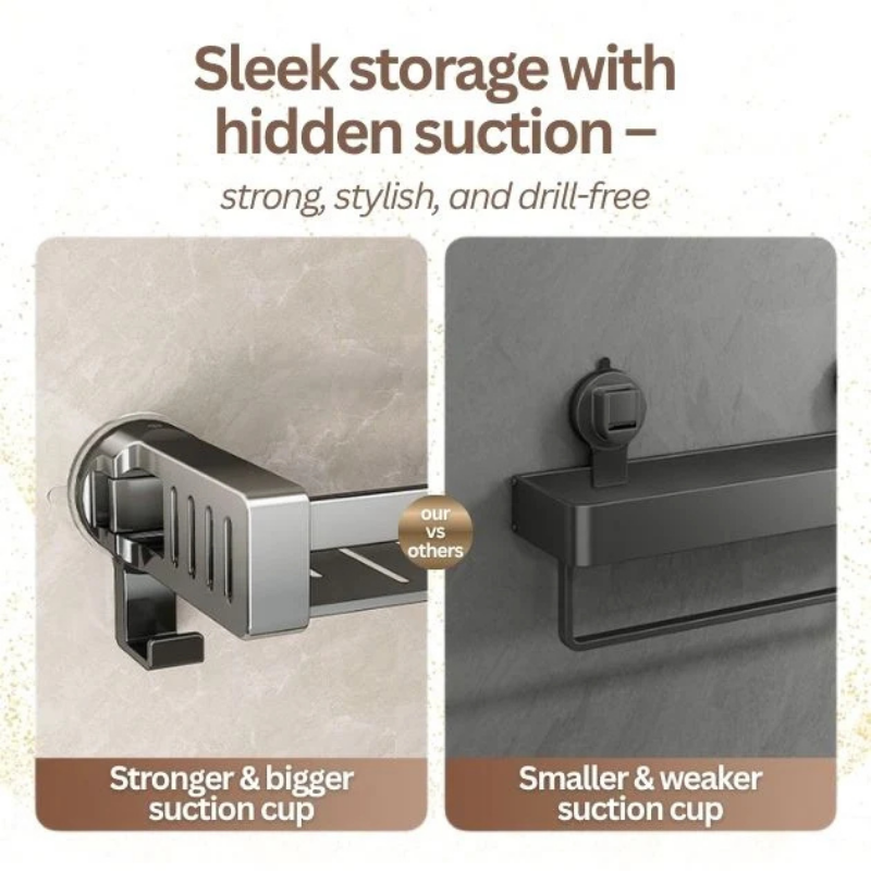 GlideHold® ShelfRack: Badkamer Douche Opbergrek En Organizer Plank