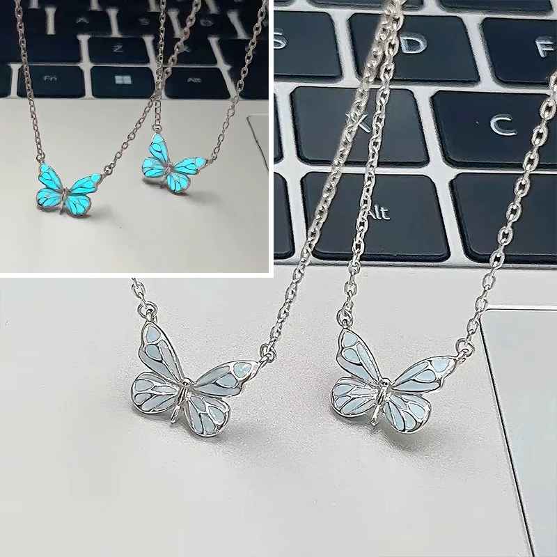 Jewelance™ GlowingButterfly 1+1 GRATIS: Mode Gloeiend Vlinder Ketting En Armband Set