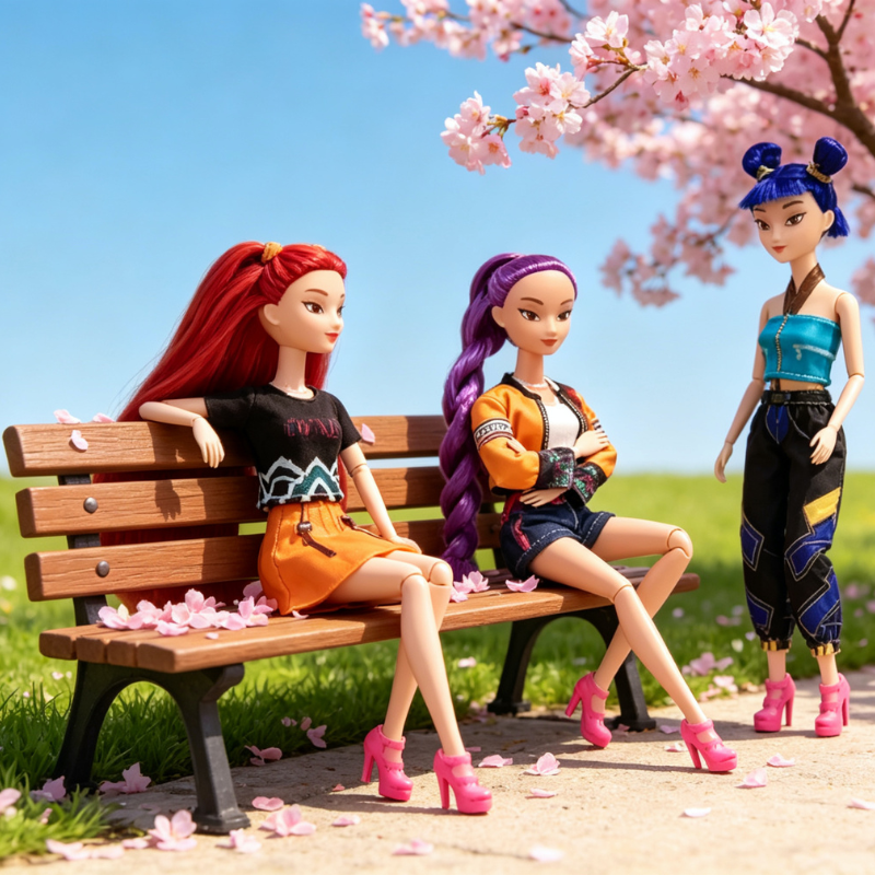 Kletshuts™ CharacterDolls: K-Pop Vrouwelijke Karakter Jager Speelgoed Poppen Set