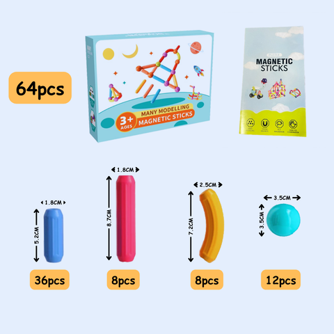 Kletshuts™ MagnetSticks: Duurzame Educatieve Bouw Magnetische Stokken