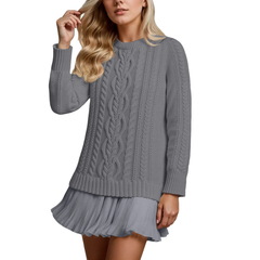 Icone™ KnittedDress: Knus Mini Lange Mouwen Gebreid Jurk