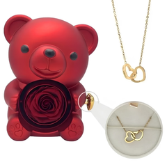 Jewelance™ TwinHearts – Roterende Roos Tweelingharten Ketting Cadeau Sieraden