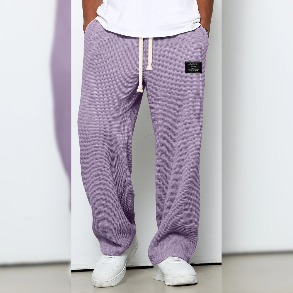 Icone™ WafflePants: Getextureerde Ontspannen Comfortabele Rechte-Pijpen Casual Wafel Broek