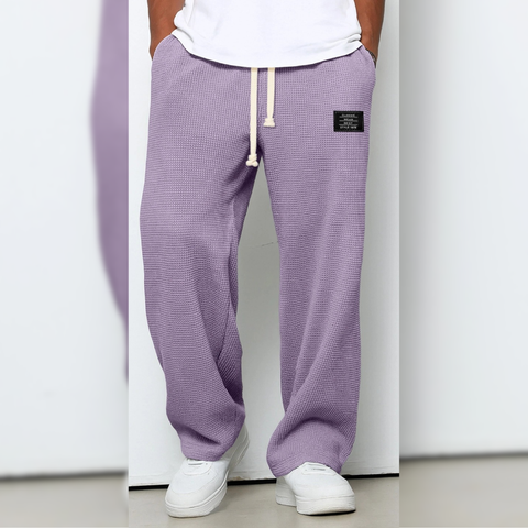 Icone™ WafflePants: Getextureerde Ontspannen Comfortabele Rechte-Pijpen Casual Wafel Broek