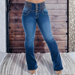 Icone™ FlareJeans: Stijlvolle Rekbare Hoge Taille Chic Flare Spijkerbroek