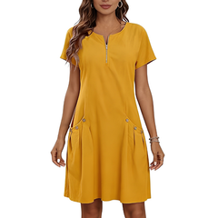 Icone™ BreezyDress: Zomer Breezy Casual Jurk Met Voorzakken