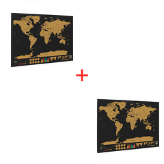 ExploreMap 1+1 GRATIS - Kraskaart Wereld Reis Tracker Display Kaart