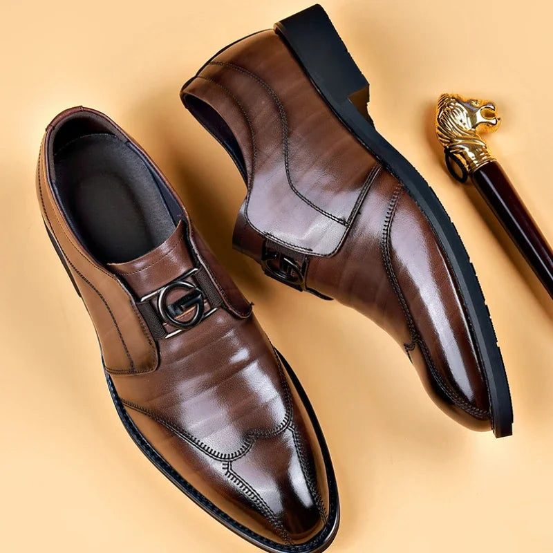 Happy™ ClassyShoes: Luxe Heren Leer Formeel Puntig Stijlvol Schoenen