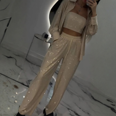 Icone™ ShinySet: Dames Elegante Drie-Delige Sexy Glanzende Set