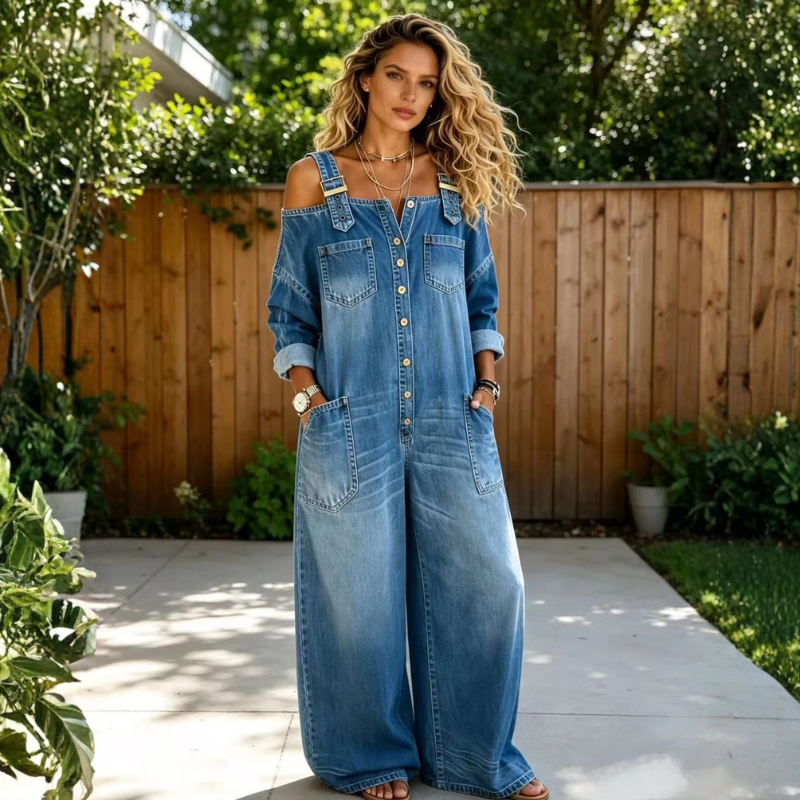 Icone™ DenimJumpsuit - Comfortabele Klassieke Losse Pasvorm Denim Jumpsuit