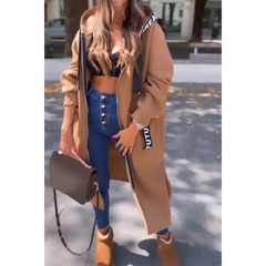 Icone™ OversizedCoat - Stijlvolle Casual Lange Rits-Omhoog Extra Groot Jas Met Capuchon