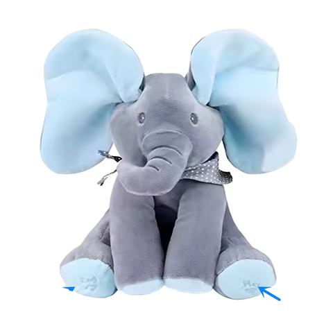 Kletshuts™ ElephantToy: Interactief Kiekeboe Oor-Klapperende Olifant Speelgoed