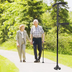WalkingStick - LED Dubbel Ondersteuning Opvouwbaar Wandelen Stok