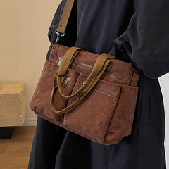 Icone™ CorduroyBag: Grote Capaciteit Unisex Vintage Stijl Corduroy Tas
