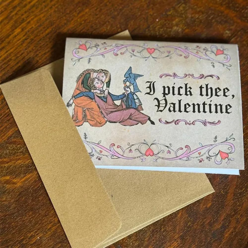 VintageCards 1+1 GRATIS: Middeleeuwse Liefde-Thema Groet Vintage Kaarten