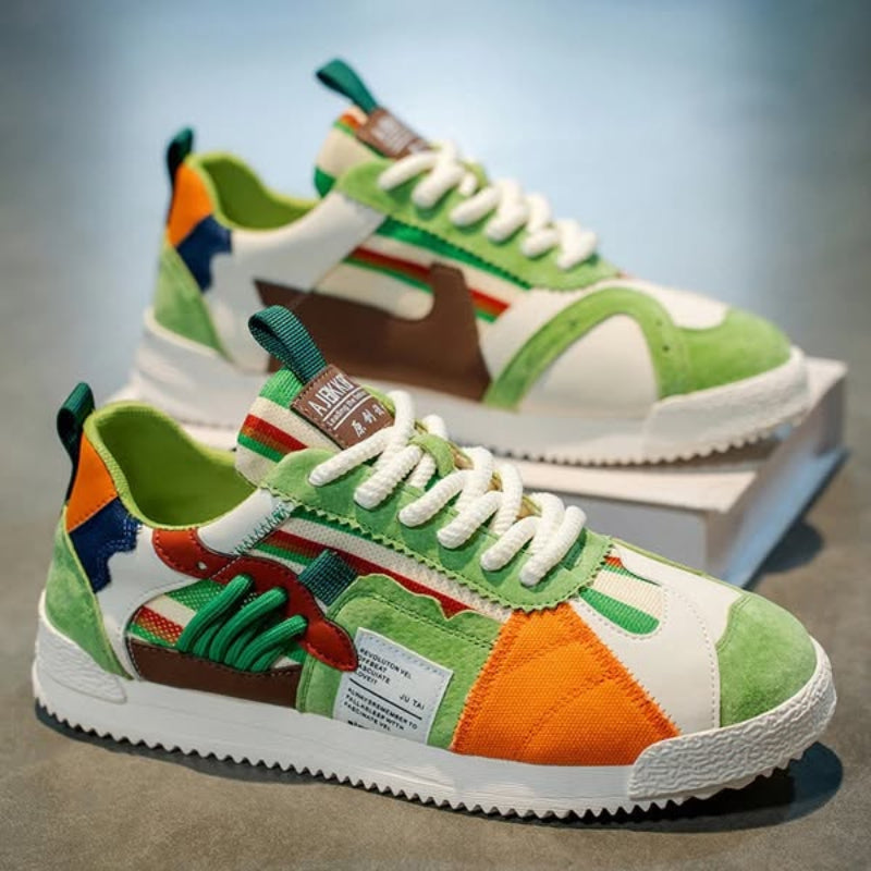 Happy™ PatchworkShoes: Mannen Stijlvolle Straatkleding Lapwerk Schoenen