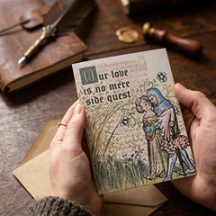 VintageCards 1+1 GRATIS: Middeleeuwse Liefde-Thema Groet Vintage Kaarten