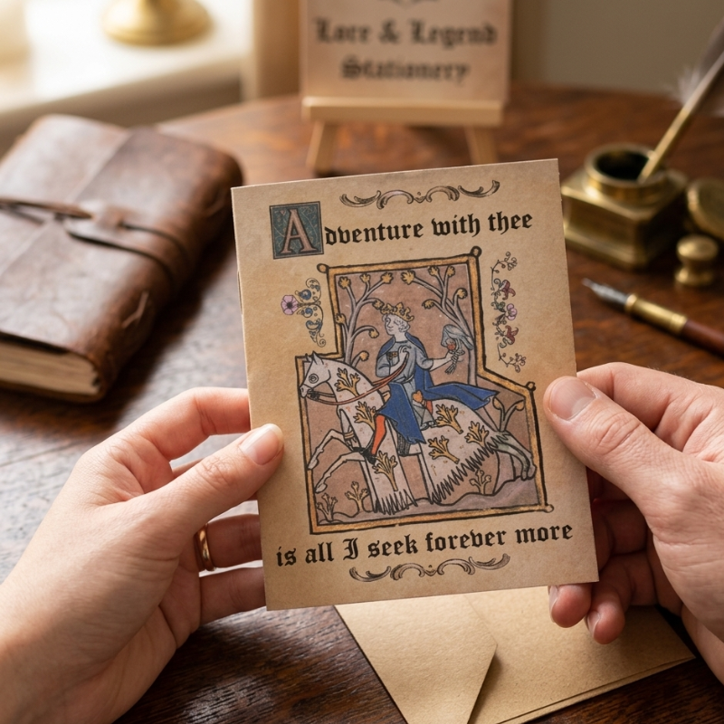 VintageCards 1+1 GRATIS: Middeleeuwse Liefde-Thema Groet Vintage Kaarten