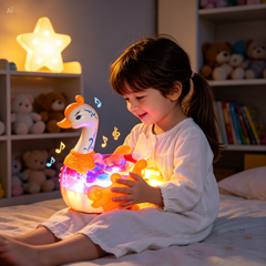 Kletshuts™ SwanToy - LED Transparant Tandwiel Ontwerp Zwanen Speelgoed