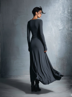 Icone™ MaxiDress: Zij-Knoop Wikkel Slank-Pasvorm Premium Lange Maxi Jurk