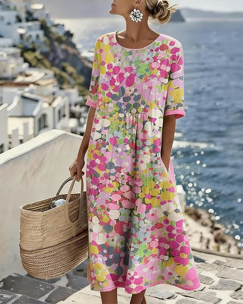 Icone™ PocketDress: Casual Vloeiende Losse Gedrukte Pocket Dress