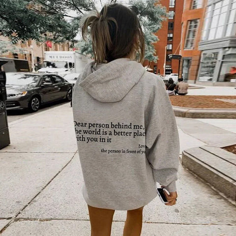 Icone™ DearHoodie: Hoodie Met Voor En Achterkant Opdruk Bericht