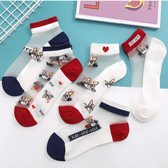 Happy™ MeshSocks: Ademend Comfortabel Leuk Ontwerp Mesh Enkelsokken