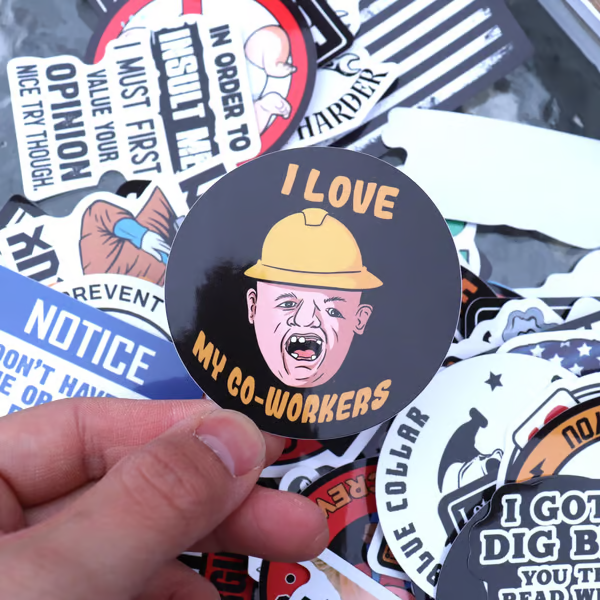 FunnyStickers: Grappige Blauwe Kraag Waterdichte Stickers Pakket