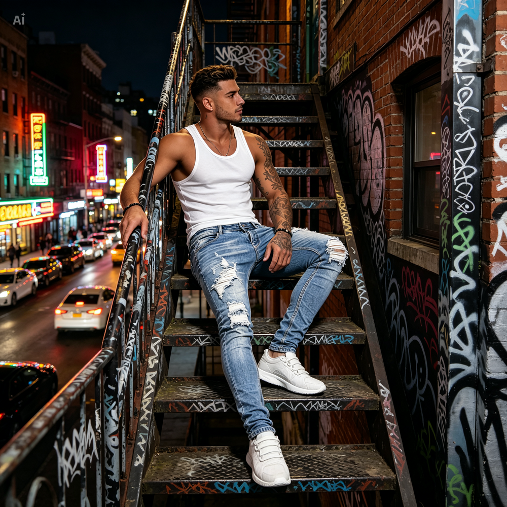 Icone™ RippedJeans: Mannen Stijlvolle Mager Gescheurd Jeans