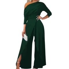 Icone™ StylishJumpsuit - Stijlvol Lange Mouwen Asymmetrische Jumpsuit