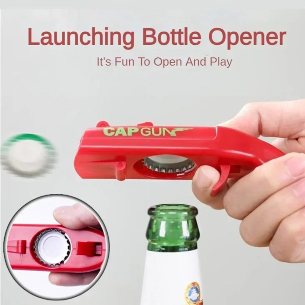 Globetrek° LidOpener 1+1 GRATIS: Ultieme Fles Deksel Opener Plezier Kap Lanceerder Pistool