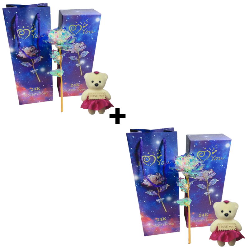 GlowingRose 1+1 GRATIS: Decoratieve Glowing Roos Sterrenhemel Cadeaubox