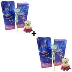 GlowingRose 1+1 GRATIS: Decoratieve Glowing Roos Sterrenhemel Cadeaubox