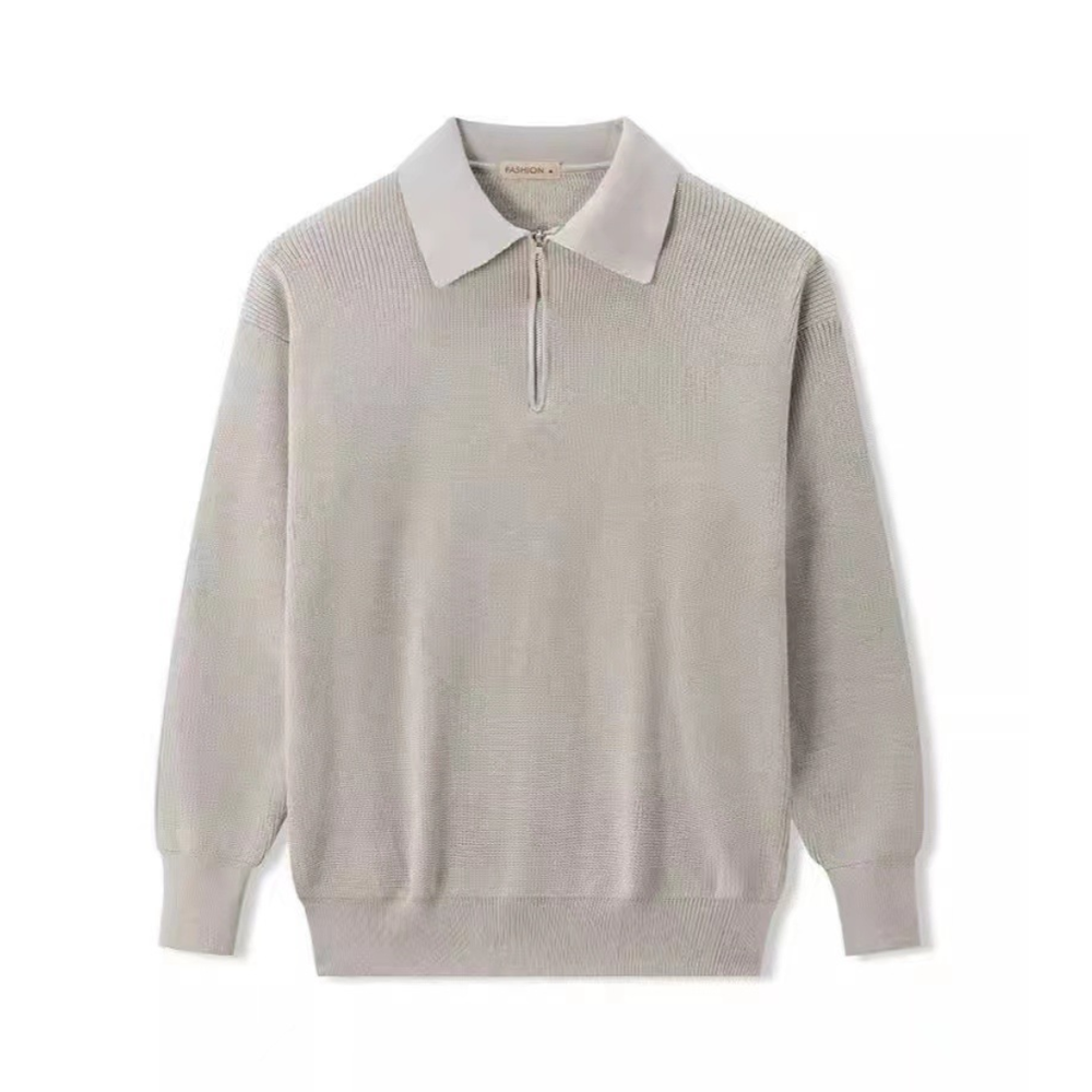 Icone™ PoloSweater: Ontspannen Kraag Gebreide Polo Trui