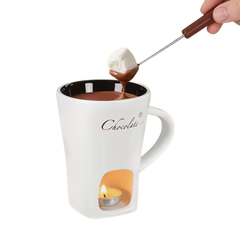 Globetrek° FondueMug – Keramiek Elegant Chocolade Fondue Mok Met Roerder