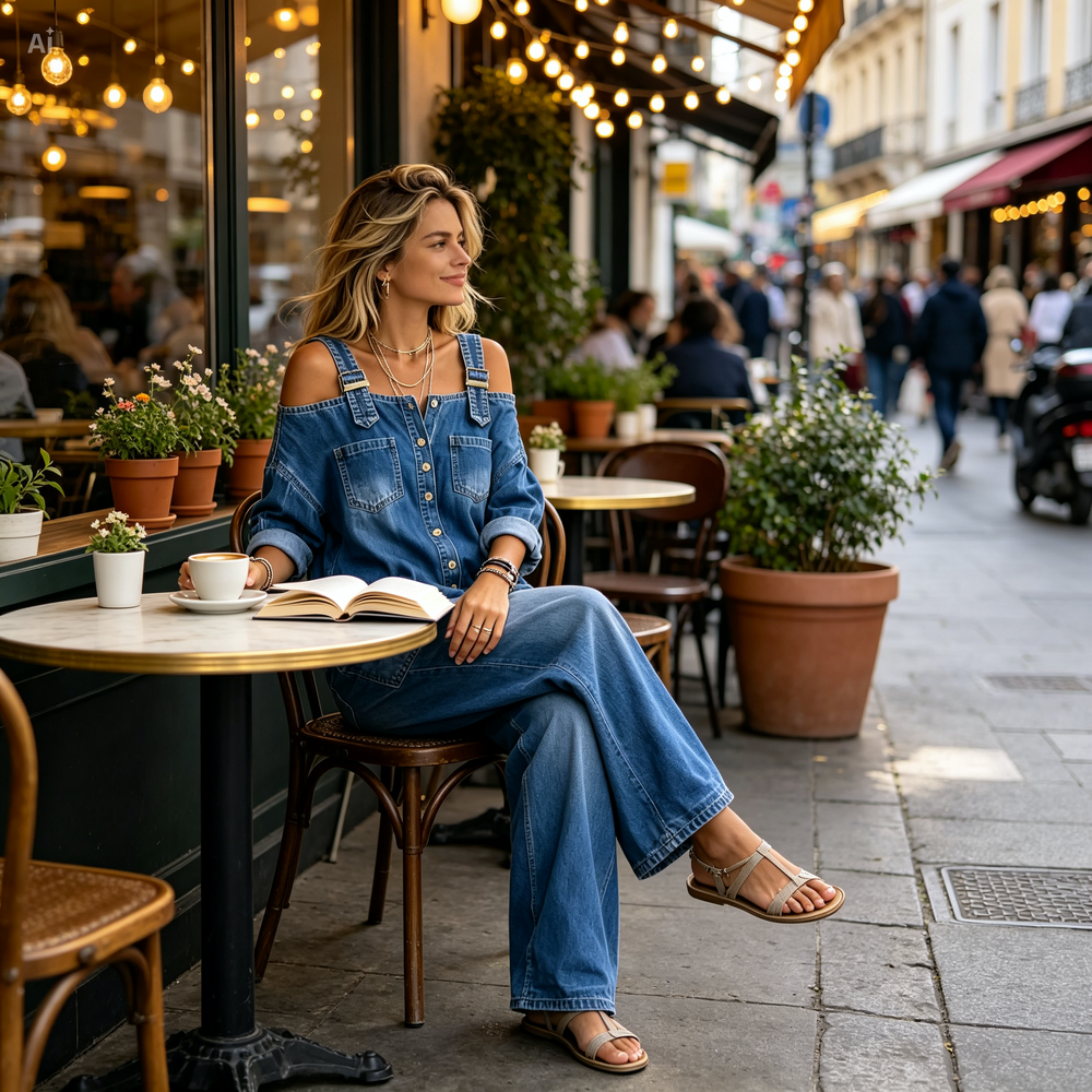 Icone™ DenimJumpsuit - Comfortabele Klassieke Losse Pasvorm Denim Jumpsuit