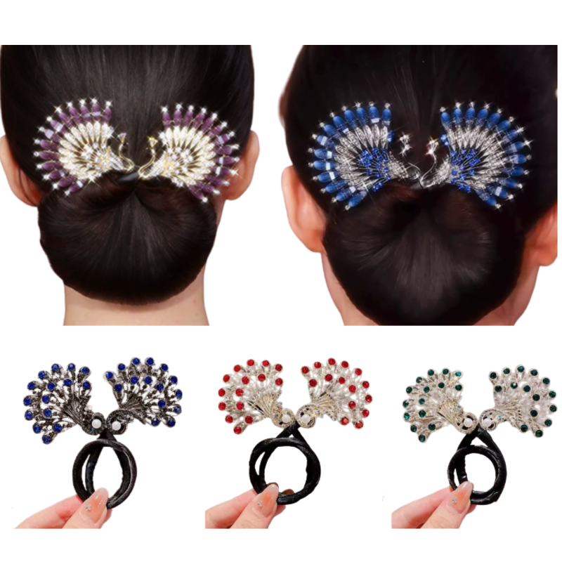 Rose® HairTie 1+1 GRATIS: Stijlvolle Haartie Elegante Vintage Kristallen Paardenstaart Draai-Houder