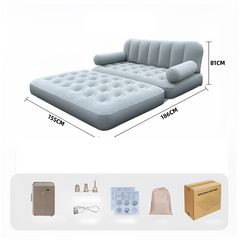 UltiFurni® RestLounge: Converteerbare 2-in-1 Snelle Opzet Opblaasbare Rust Lounge Sofa Bed
