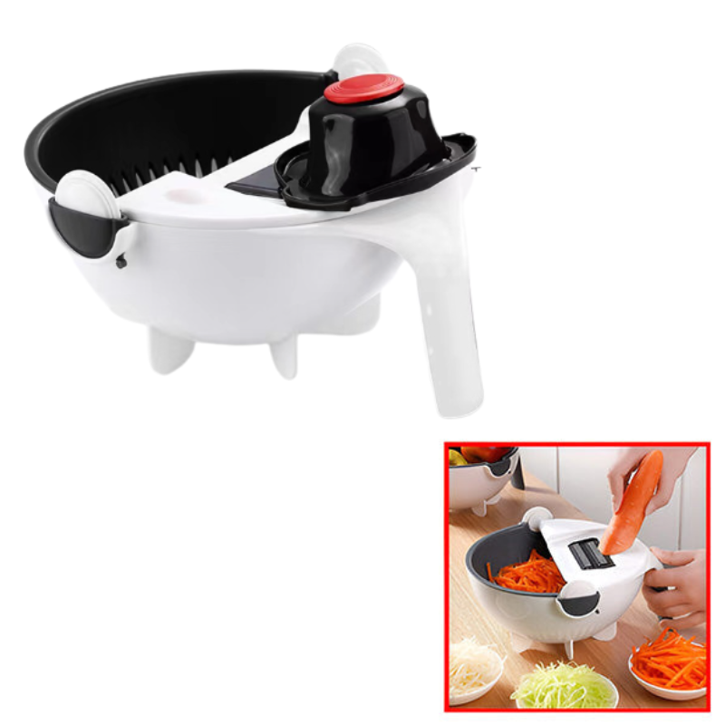 Globetrek° KitchenSlicer - Multifunctionele Keuken Snijder Met Mand Droogleggen