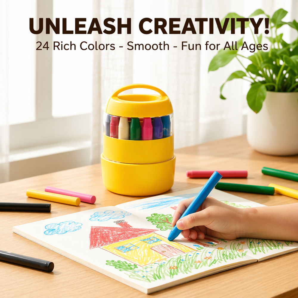 Kletshuts™ JumboCrayons: Kindvriendelijke Creatieve Gladde Kleur Jumbo Krijtjes