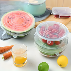 Globetrek° FoodCovers 1+1 GRATIS: Milieuvriendelijke Herbruikbare Stretch Siliconen Voedselcovers