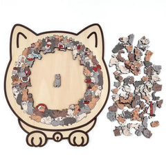 Kletshuts™CatPuzzle: Uniek Kat Puzzel Kleurrijk Houten Dier Legpuzzel