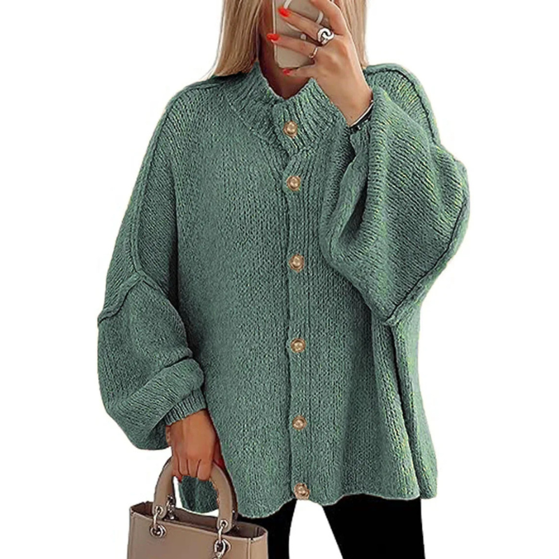Icone™ CozyCardigan - Gezellige Gebreide Hoge Hals Over-Groot Cardigan