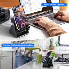 SoundCharge - Slimme Draagbare Inductie Geluid Telefoonstandaard Oplader En Luidspreker
