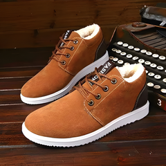 Happy™ SnugShoes: Stijlvolle Heren Winter Hoge-Snee Knus Veterschoenen